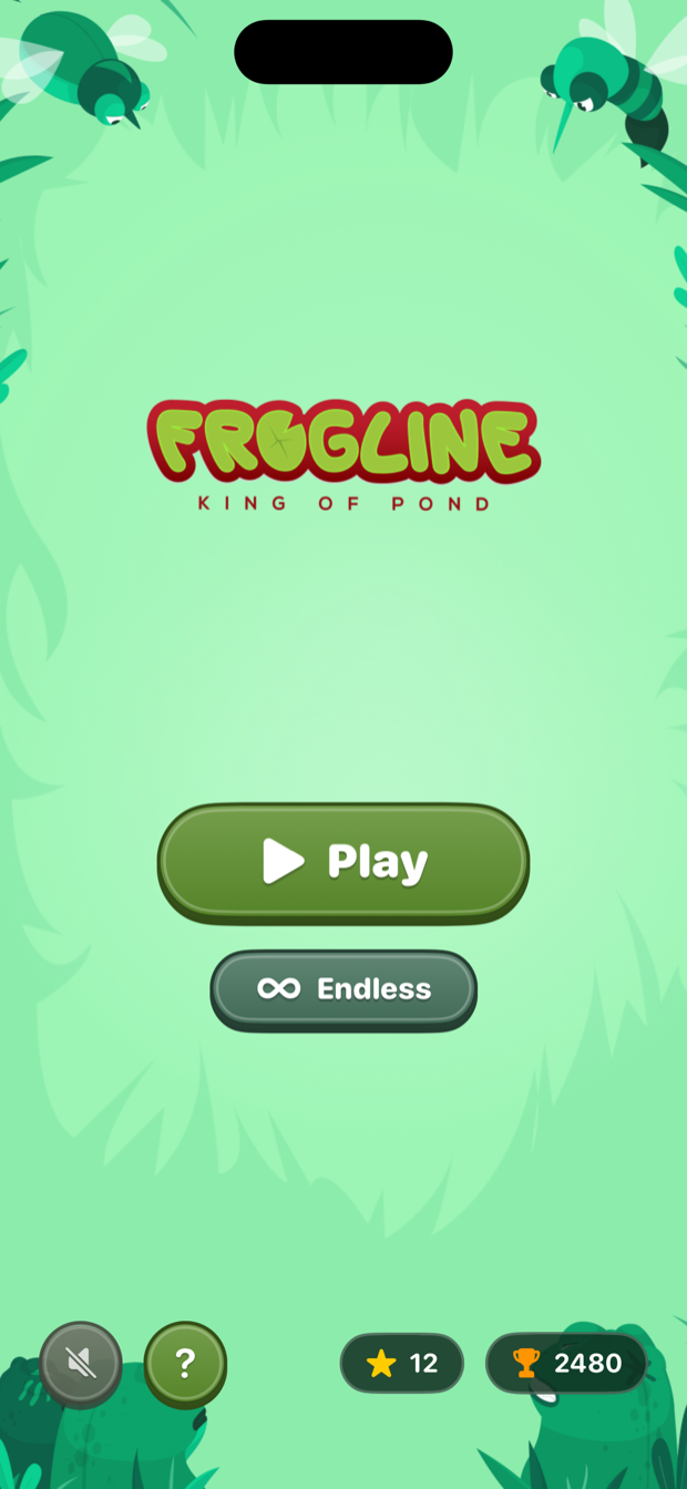 Frogline home screen
